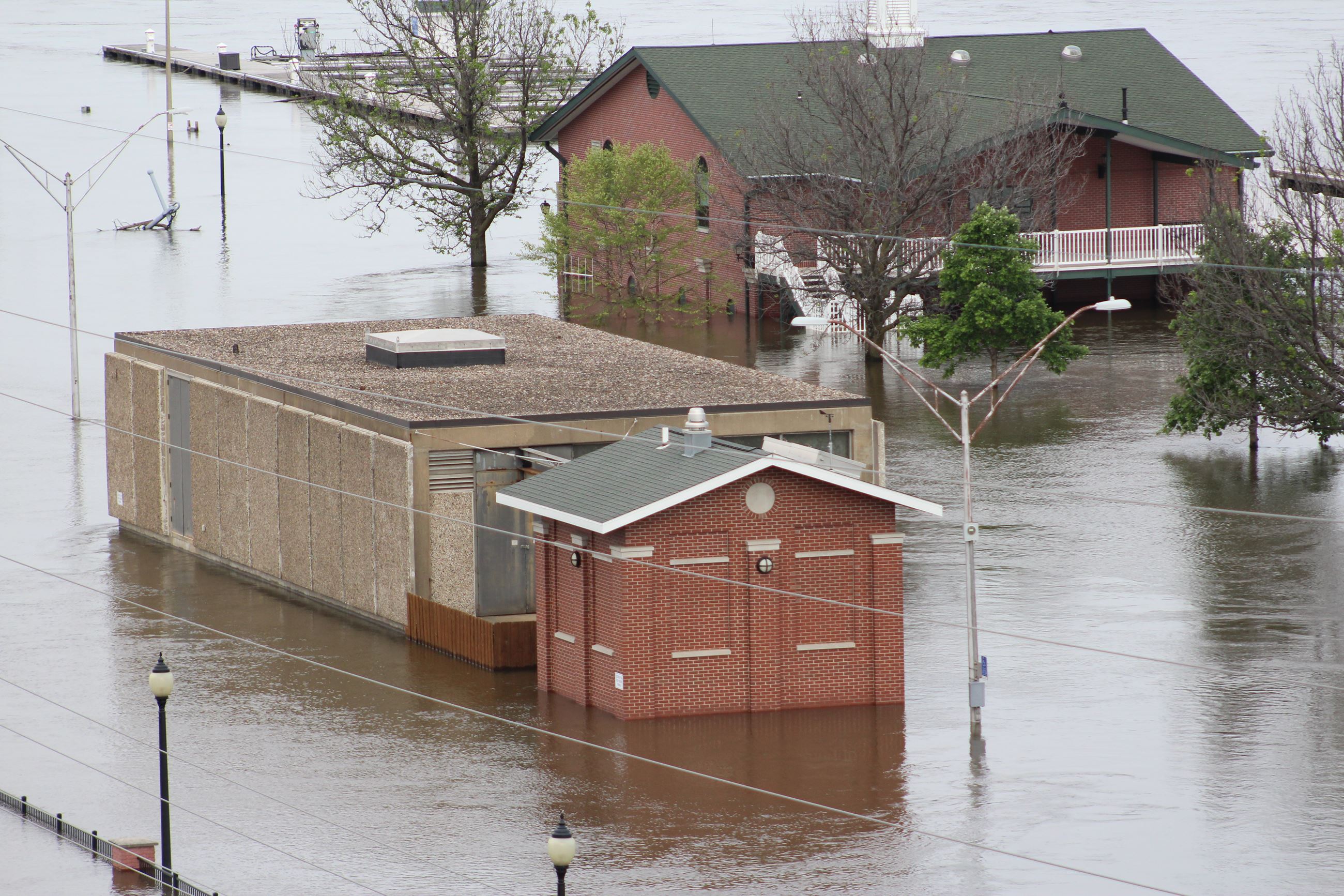 City buildings surrounded by flood waters June 03, 2019 (JPG)