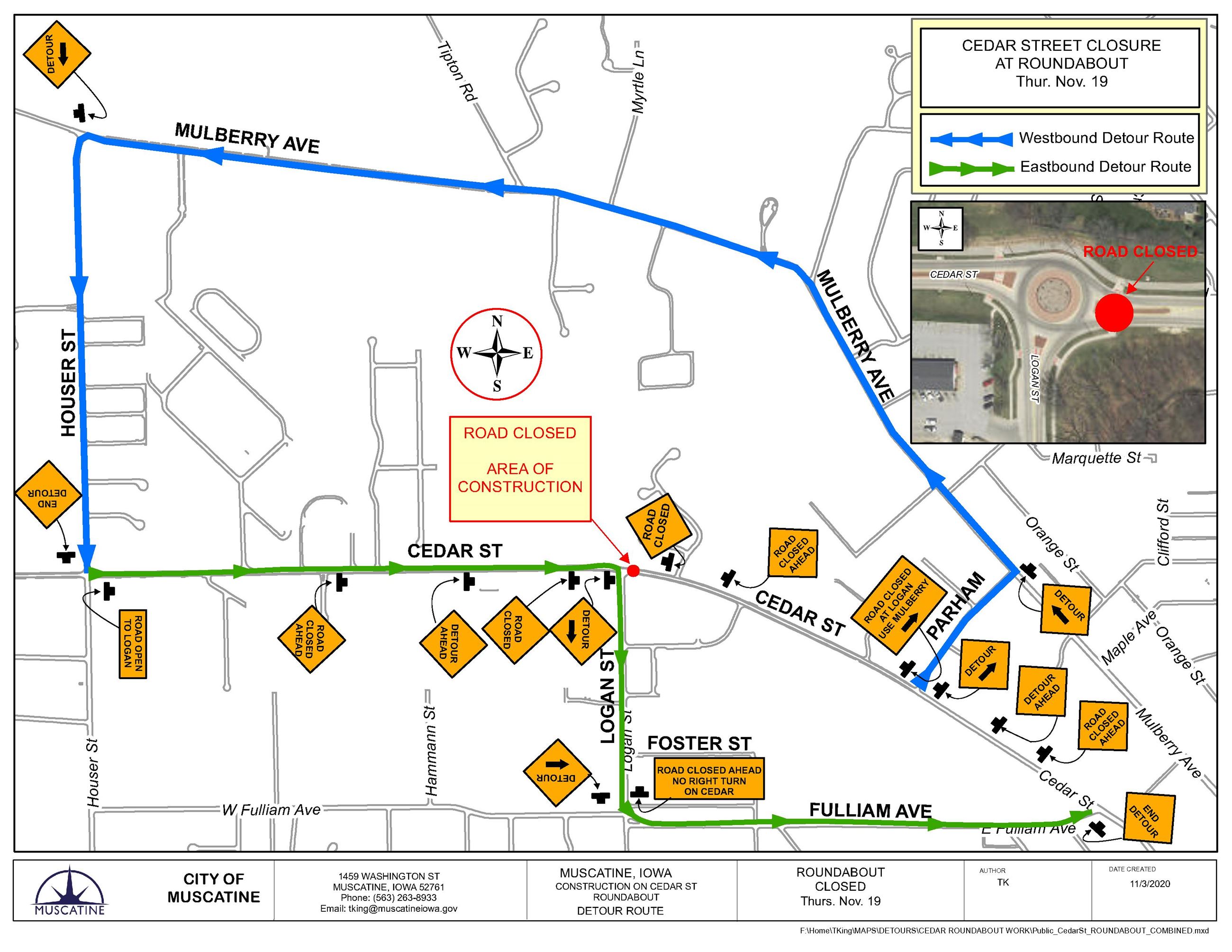 Public - Cedar Street roundabout detour (JPG)