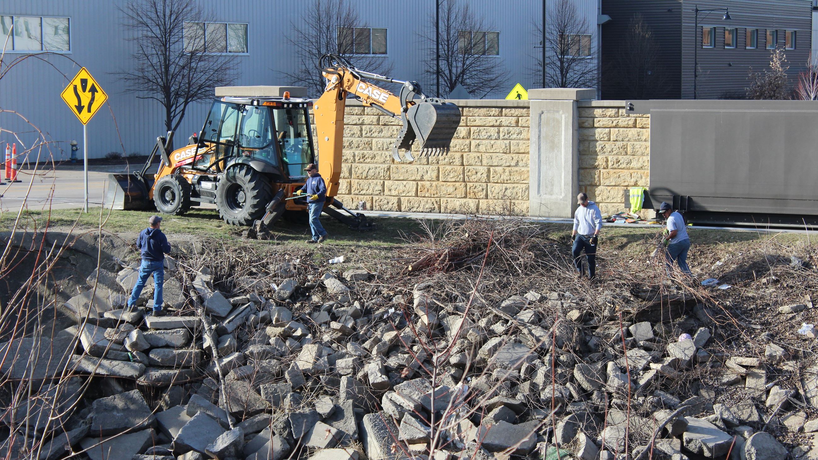 Mad Creek Levee Clearing just past 2nd Street bridge (JPG) 031224