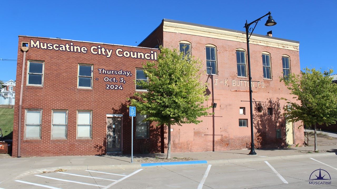 Muscatine City Council 10-03-24  Meeting Promo showing J & K Button Factory (JPG)