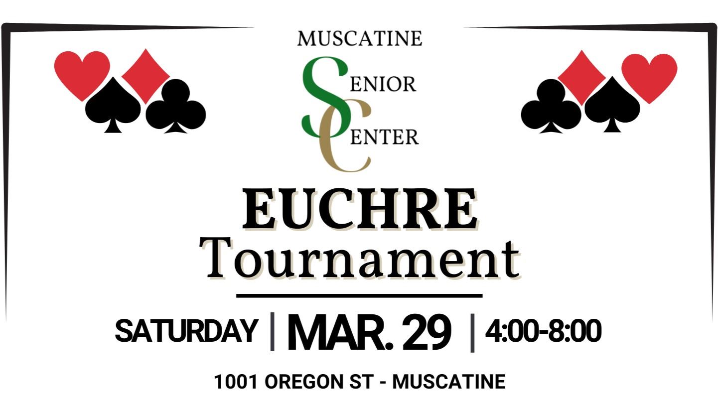 EUCHRE Tournament Advance Promo (JPG) showing date and time of event