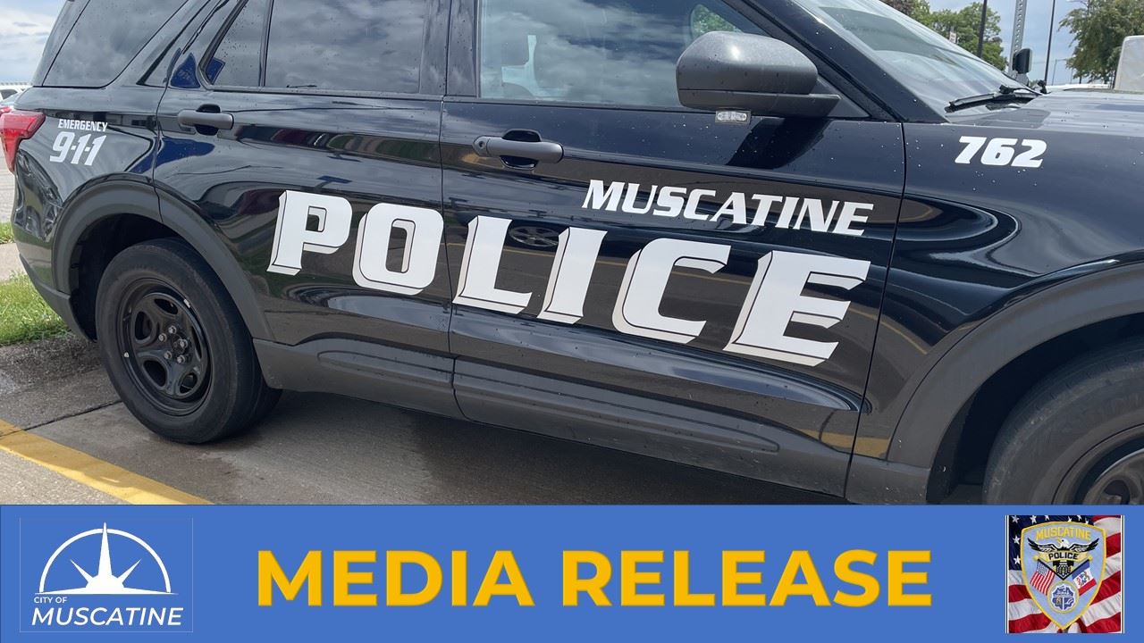 Media Release Graphic  (JPG) showing Muscatine Police Car