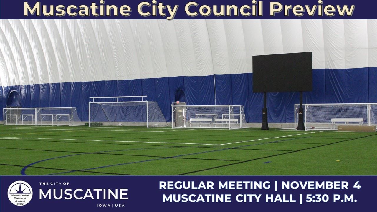 2025-11-03 Muscatine City Council Meeting (JPG) showing Sports Dome interior