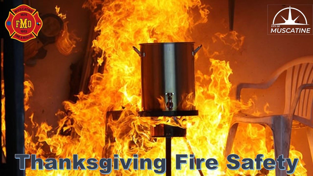 Thanksgiving Fire Safety Promo (JPG) showing fryer on fire