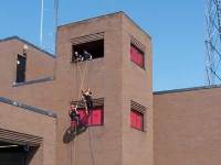 Rescuers doing High-Angle Rescue